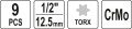 YATO ZESTAW 9 SZT. UDAROWYCH KLUCZY TRZPIENIOWYCH TORX 1/2" YT-10654