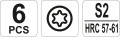 YATO WKRĘTAKI PRECYZYJNE TORX 6 SZT. (T5,T6,T7,T8, T9,T10) YT-25862