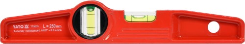 YATO POZIOMNICA TRAPEZOWA 250MM KORPUS - ODLEW ALUMINIOWY 2 LIBELLE MAGNESY YT-30370