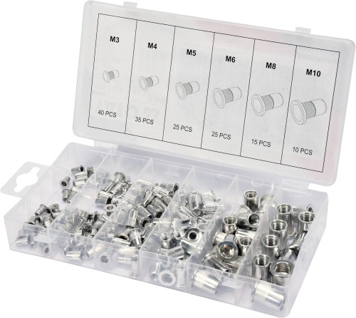 YATO ZESTAW NITONAKRĘTEK ALUMINIOWYCH M3-M10 150 SZTUK YT-36460