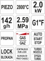 YATO PALNIK GAZOWY TURBO MAPP/PROPAN YT-36715