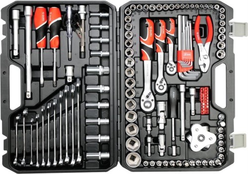 YATO ZESTAW NARZĘDZIOWY 1/2'' 3/8'' 1/4'' 126 CZ. XL YT-38875 - DARMOWA WYSYŁKA