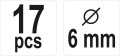 YATO ZESTAW DO POŁĄCZEŃ KOŁKOWYCH FI6MM 17 ELEMENTÓW YT-44112