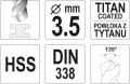 YATO WIERTŁO DO METALU HSS-TiN 3,5MM  YT-44639