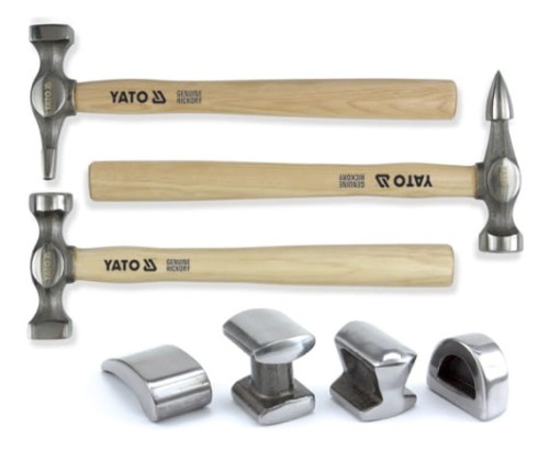 YATO  ZESTAW BLACHARSKI, RĄCZKI Z HIKORY YT-4590