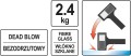 YATO MŁOTEK GUMOWY BEZODRZUTOWY 2.4KG TRZON Z WŁÓKNA SZKLANEGO YT-46270