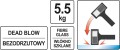 YATO MŁOTEK GUMOWY BEZODRZUTOWY 5.5KG TRZON Z WŁÓKNA SZKLANEGO YT-46273