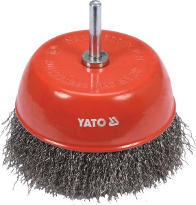 YATO SZCZOTKA CZOŁOWA Z TRZPIENIEM 100MM INOX YT-47511