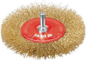 YATO SZCZOTKA TARCZOWA FI 100MM Z TRZPIENIEM, DRUT MOSIĄDZOWANY YT-4757