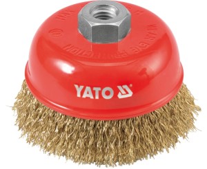 YATO SZCZOTKA CZOŁOWA FI100MM Z GWINTEM M14 DRUT MOSIĄDZOWANY YT-4766