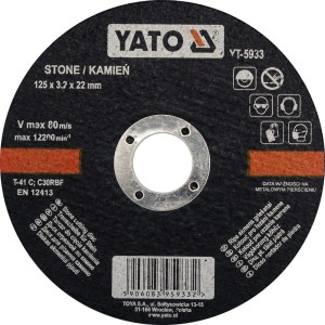 YATO TARCZA DO CIĘCIA KAMIENIA 125X3.2X22MM YT-5933