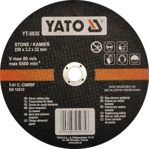 YATO TARCZA DO CIĘCIA KAMIENIA 230X3,2X22 MM YT-5935