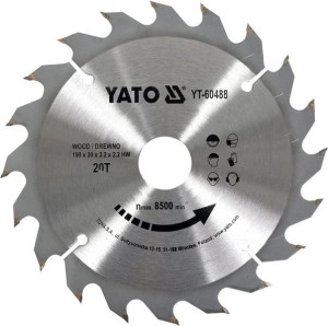 YATO PIŁA TARCZOWA TCT Z WĘGLIKIEM DO DREWNA 190X20TX30MM YT-60488