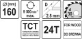 YATO TARCZA PILARSKA 160X30MM 24 ZĘBY YT-6056