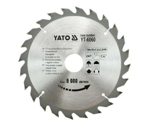 YATO TARCZA TNĄCA WIDIOWA 184X30MM 24 ZĘBY YT-6060