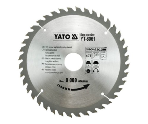 YATO PIŁA TARCZOWA WIDIOWA 184x30MM 40-ZĘBÓW YT-6061