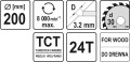 YATO TARCZA WIDIOWA 200X24TX30 MM YT-6065