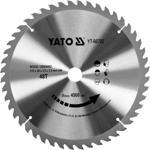 YATO TARCZA WIDIOWA 315MM 48 ZĘBY YT-60792