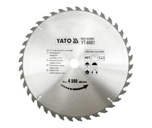 YATO  350x40x30MM PIŁA TARCZOWA Z WĘGLIKIEM YT-6081