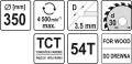 YATO  PIŁA TARCZOWA 350x54x30MM YT-6082