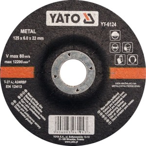 YATO TARCZA WYPUKŁA DO SZLIFOWANIA METALU 125x6 YT-6124