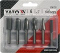 YATO FREZY TRZPIENIOWE DO METALU HSS UCHWYT 6MM NA SZLIFIERKĘ PROSTĄ YT-61711