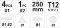 YATO ZESTAW PILNIKÓW DO METALU 250MM 5 SZTUK YT-6238