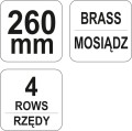 YATO SZCZOTKA DRUCIANA DRUT MOSIĘŻNY 4 RZĘDY RĘKOJEŚĆ PLASTIKOWA YT-6344