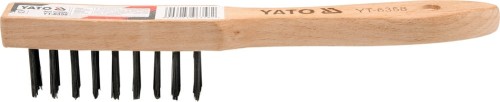 YATO SZCZOTKA DRUCIANA DRUT STALOWY 4 RZĘDY RĘKOJEŚĆ DREWNIANA YT-6358