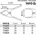 YATO ŚCISK SPRĘŻYNOWY METALOWY L- 230 MM YT-64278