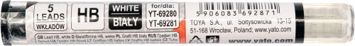 YATO GRAFIT HB BIAŁY 5 SZTUK YT-69287