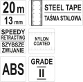 YATO TAŚMA MIERNICZA STALOWA 20Mx13MM YT-71580