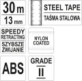 YATO TAŚMA MIERNICZA STALOWA 30Mx13MM YT-71581
