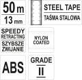 YATO TAŚMA MIERNICZA STALOWA 50MX13MM YT-71582