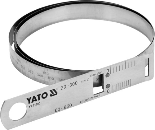 YATO  STALOWA TAŚMA DO POMIARU ŚREDNICY I OBWODU 60-950/0,1 MM NIERDZEWNA YT-71700