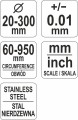 YATO  STALOWA TAŚMA DO POMIARU ŚREDNICY I OBWODU 60-950/0,1 MM NIERDZEWNA YT-71700