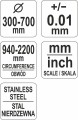 YATO STALOWA TAŚMA DO POMIARU ŚREDNICY I OBWODU 940-2200/0,1 MM NIERDZEWNA YT-71701