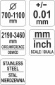 YATO STALOWA TAŚMA DO POMIARU ŚREDNICY I OBWODU 2190-3460/0,1 mm NIERDZEWNA YT-71702