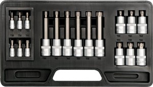  YATO  ZESTAW KLUCZY TRZPIENIOWYCH TORX 18 SZT. 1/4"+1/2" YT-7751