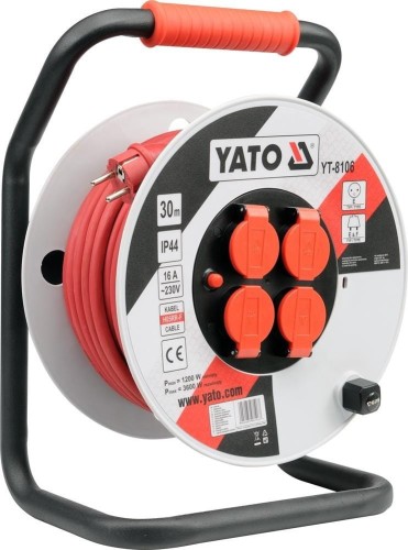 YATO 30M PRZEDŁUŻACZ NA BĘBNIE PLASTIKOWYM PRZEWÓD 3x2,5MM2 YT-8106 - DARMOWA WYSYŁKA