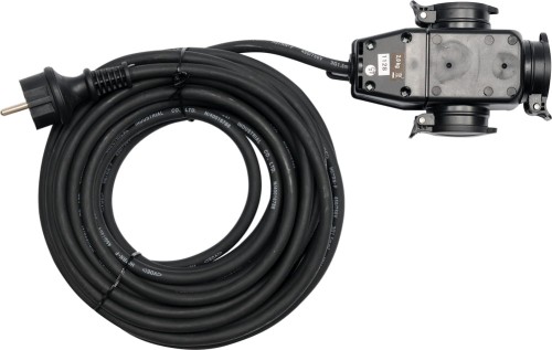 YATO PRZEDŁUŻACZ GUMOWY Z ROZDZIELACZEM 3 GNIAZDA  IP44, 10M, 3G1,5MM YT-8116