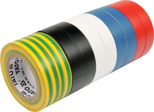 YATO TAŚMY IZOLACYJNE 19MMX20MX0,13MM, MIX KOLOR, KPL. 10 SZT. YT-8173
