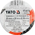 YATO TAŚMA ELEKTROIZOLACYJNA 25MMx20Mx0,19MM CZARNA YT-8174