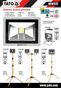 YATO REFLEKTOR DIODOWY 30W ZE STOJAKIEM YT-81810