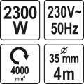 YATO WIBRATOR DO BETONU 2300W+ BUŁAWA 4M YT-82601 - DARMOWA WYSYŁKA