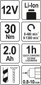 YATO WIERTARKO-WKRĘTARKA 12V, 30Nm, 1x2,0Ah YT-82901