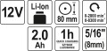 YATO POLERKA AKUMULATOROWA 12V, 1x2,0Ah, 80 MM, 2 BIEGI YT-82903