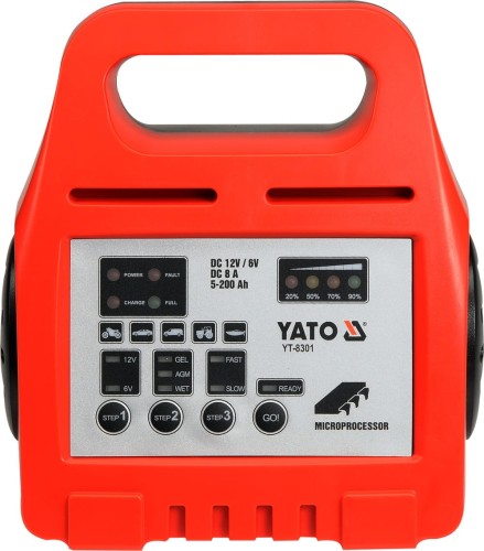 YATO  PROSTOWNIK ELEKTRONICZNY 6/12V 8A 5-200AH YT-8301