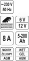 YATO  PROSTOWNIK ELEKTRONICZNY 6/12V 8A 5-200AH YT-8301