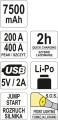 YATO URZĄDZENIE ROZRUCHOWE - POWER BANK 7500MAH YT-83080 - DARMOWA WYSYŁKA